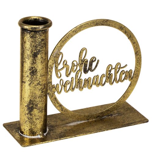 Artikel Stabkerzenhalter Weihnachten Antik Look Gold 13×5×10,5cm