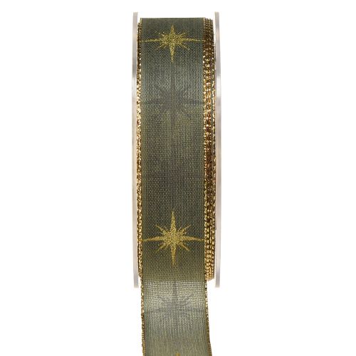 Sternenband Grau Gold Sterne Schmuckband B25mm L20m