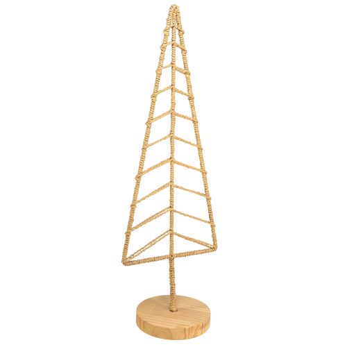 Artikel Tannenbaum Deko mit Sockel Holz Metall Natur 18x12x51cm