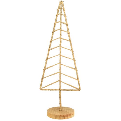 Artikel Tannenbaum Deko mit Sockel Holz Metall Natur 18x12x51cm