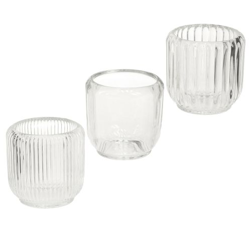 Artikel Teelichthalter Kerzenhalter Glas Klar Ø8cm H8cm 6 St