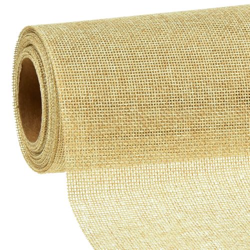 Floristik24 Tischläufer Natur mit Jute, Dekostoff 29×450cm - Elegantes Tischband für Ihre Festliche Dekoration