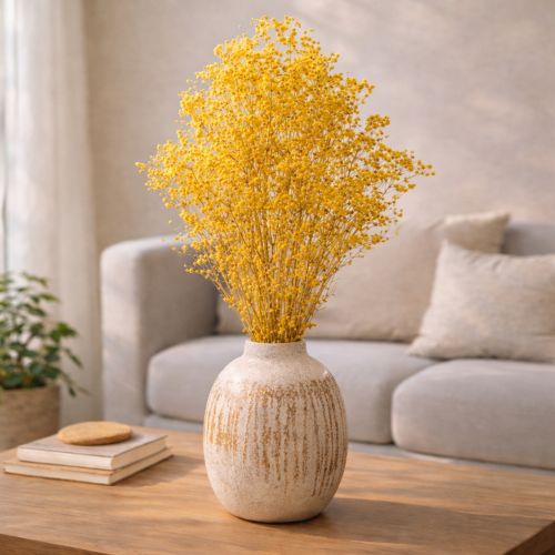 Artikel Trockenblumenstrauß Schleierkraut Dekorative Blütenzweige passend zur saisonalen Tischdekoration 70cm