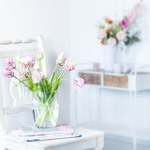 Artikel Tulpen künstlich Papageientulpen Lila Strauß mit 5 Blüten 40cm