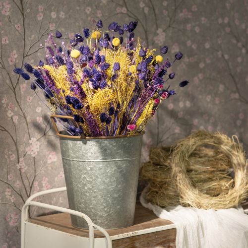 Artikel Übertopf mit Henkeln, Metallgefäß zum Bepflanzen, Pflanztopf Silbern, Braun Ø24cm H32,5cm