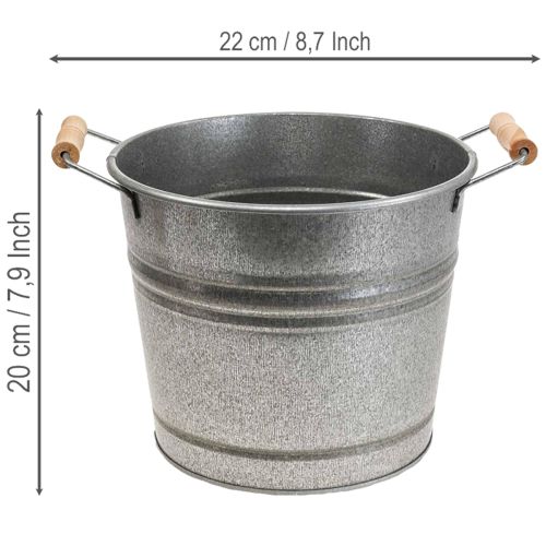 Artikel Übertopf Pflanzgefäß Vintage Deko Metalleimer Ø22cm H20cm