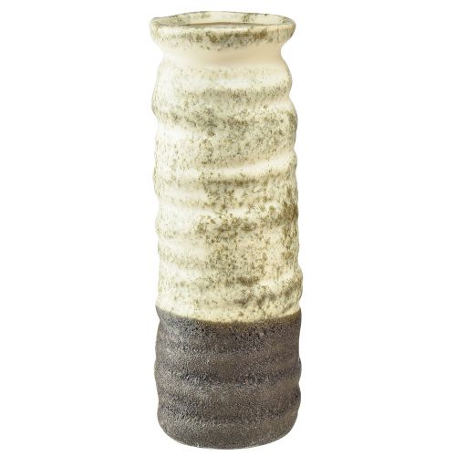 Floristik24 Vase Keramik Deko für Trockenfloristik Creme Graugrün H34cm