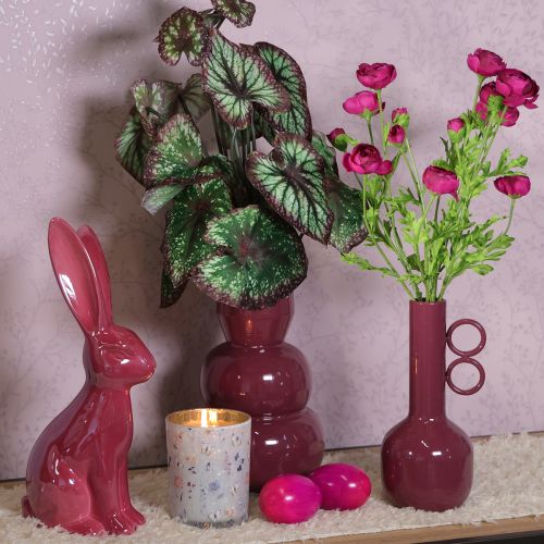 Vase modernes kunstvolles Design langem Hals und runden Griffen für stilvolle Innenräume 24cm | Floristik24.de