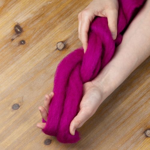 Wolllunte Weiche Filzwolle für dekorative Gestaltungen und saisonale Arrangements 2m Pink | Floristik24.de