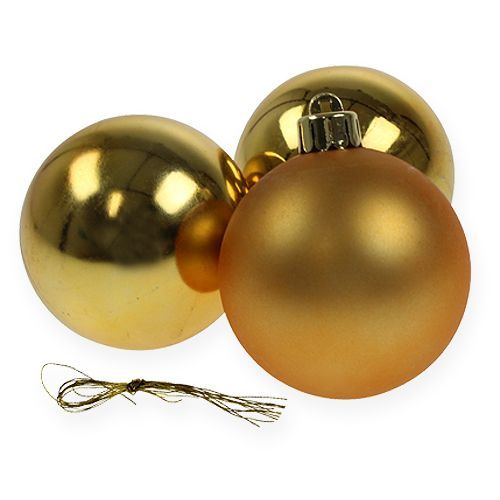 Artikel Weihnachtskugel Plastik Gold 6cm 12 St