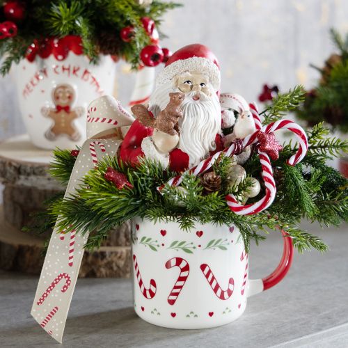 Artikel Weihnachtstasse Tasse Keramik Rot Grün Creme H9cm 2St