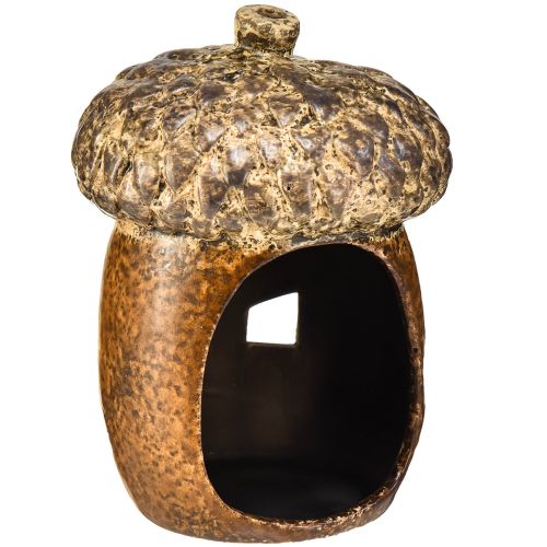 Artikel Windlicht Eichel Braun, 15,4cm - Rustikale Herbstdeko mit Herzmotiv