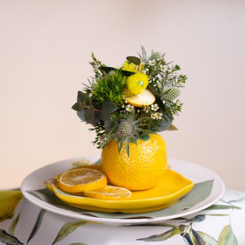 Artikel Zitronen Deko Vase Keramik Blumentopf Gelb Ø8,5cm